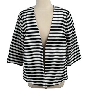 Susina Women's 3/4 Sleeve Striped Open Front Blazer